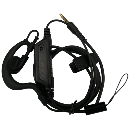 EHS24 C-Style Earpiece with Push-to-Talk Mic - Click Image to Close